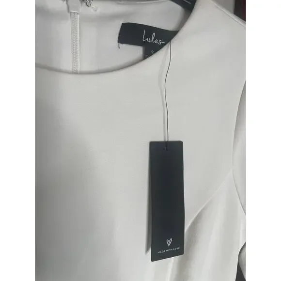 Lulus NWT White Wrap Style Tulip Mini Dress - Size Small - Picture 10 of 11